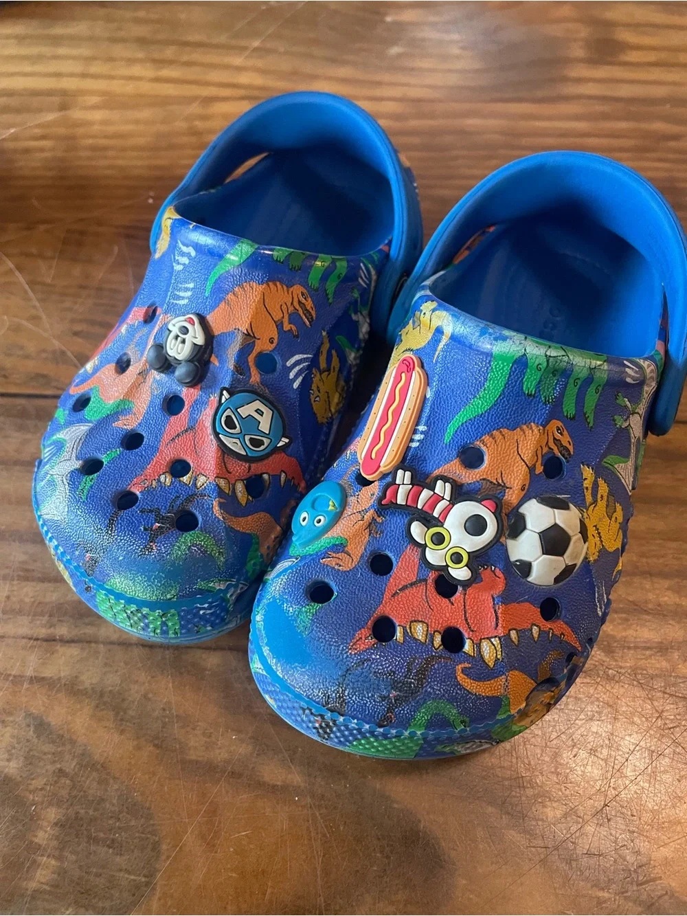 Dinosaur Print Crocs & Charms in Size C 9 , child toddler little kid casual